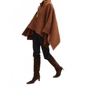 NEW CARA CARA pagoda jacquard cape in brown